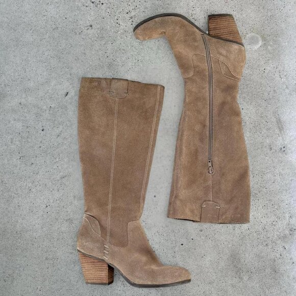 2000s tan suede knee high boots - Picture 2 of 6